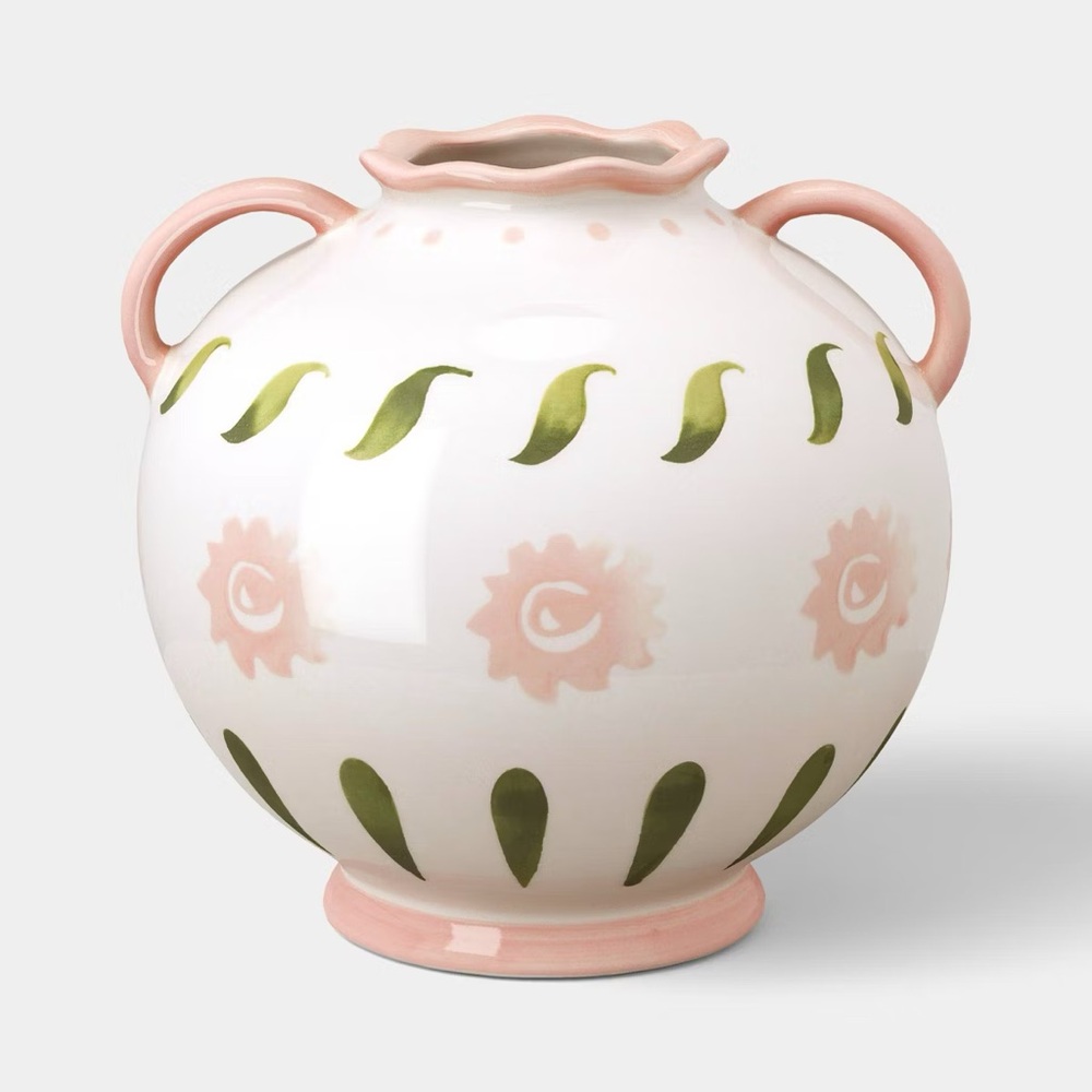 8" Painted Ceramic Jug Vase - Threshold